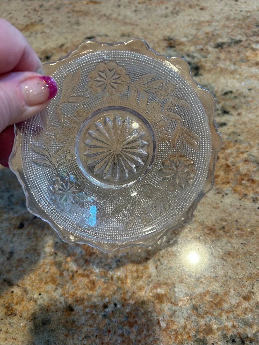 1889 EAPG Glass Punch Cup & 1885 EAPG Pattern Glass Bryce Dahlia 4 1/2